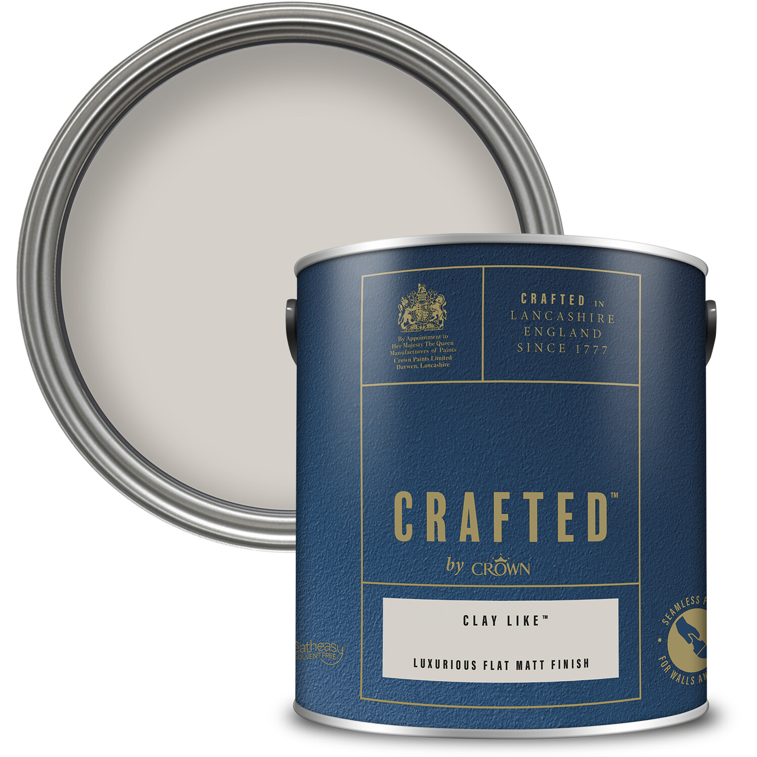 Crown Crafted Walls and Wood Clay Like Luxurious Flat Matt Paint 2.5L Image 1