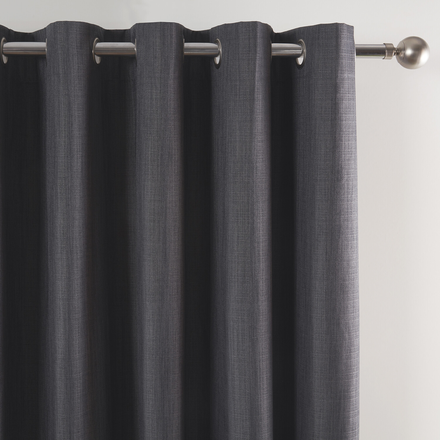 Divante Hoxton Charcoal Blackout Eyelet Curtains 229cm Image 3