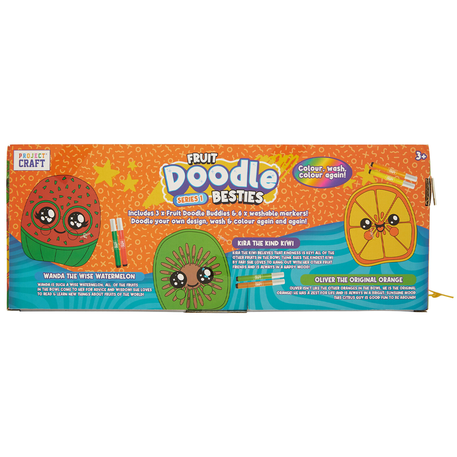 Pack of 3 Fruits or Monsters Doodle Buddies - White Image 8