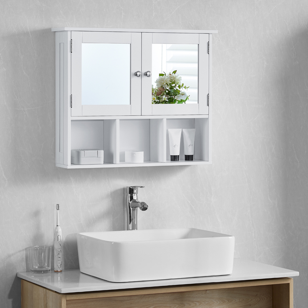 BATH VIDA Priano White 2 Door Mirror Bathroom Cabinet Image 3