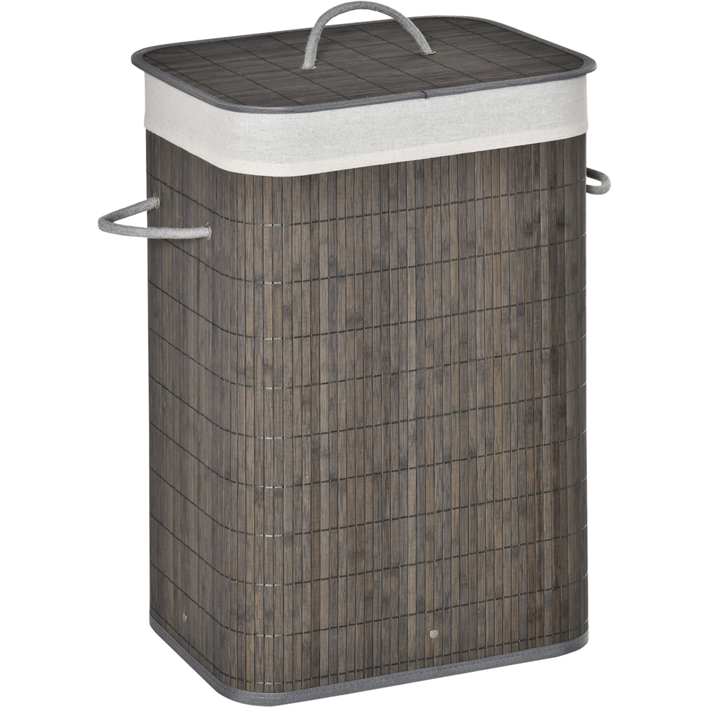 Portland Grey Rattan Laundry Hamper Image 1