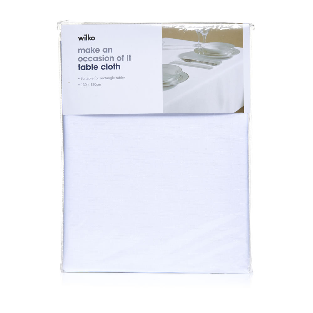 Wilko White Tablecloth 180 x 130cm Image