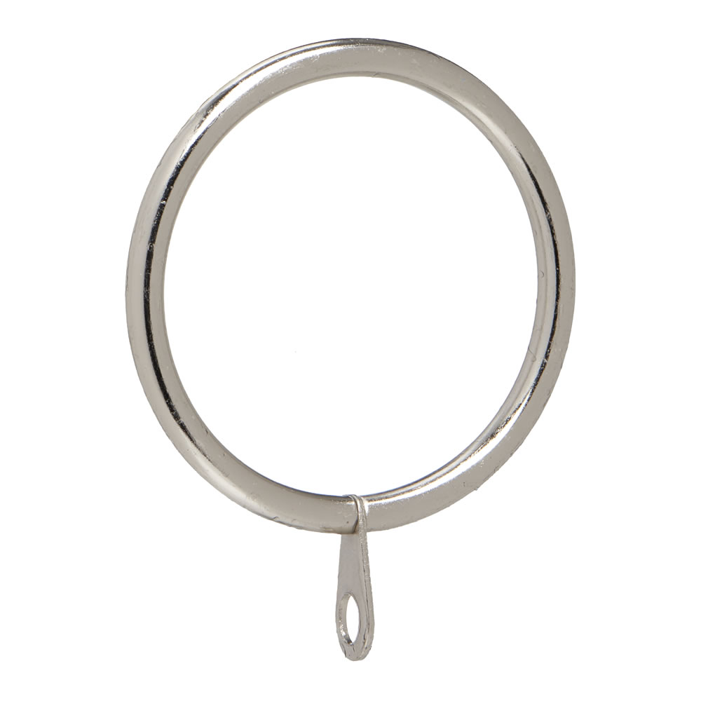 28mm Silver Effect Curtain Pole Rings, Curtain Pole Rings With Clips