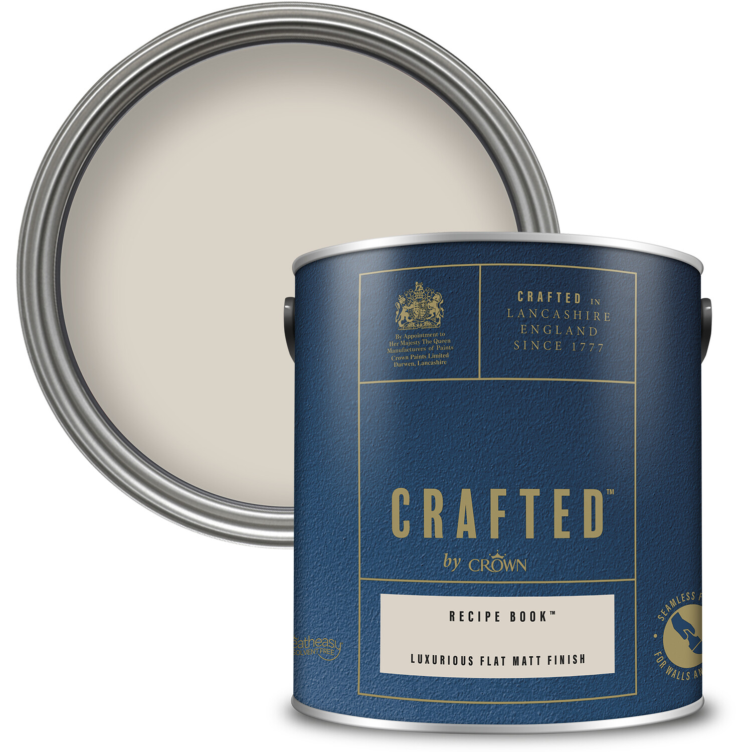 Crown Crafted Walls and Wood Recipe Book Luxurious Flat Matt Paint 2.5L Image 1