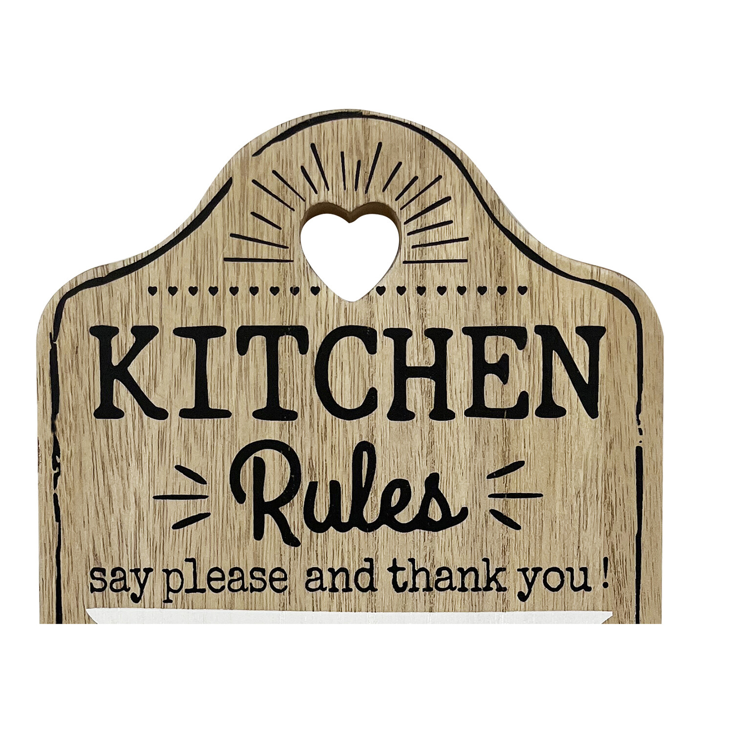 Wood Effect Kitchen Rules Plaque - Brown Image 3