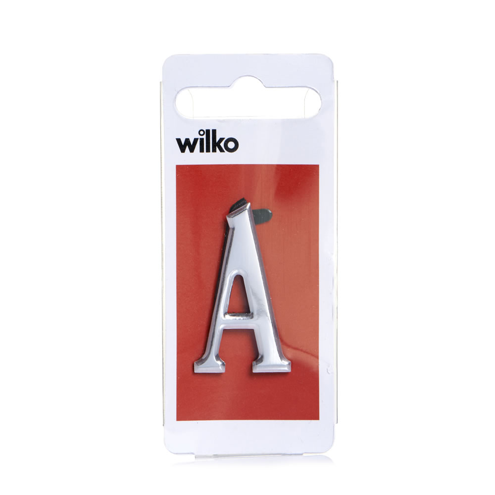 Wilko Self Adhesive Silver Effect Letter A Sign Wilko