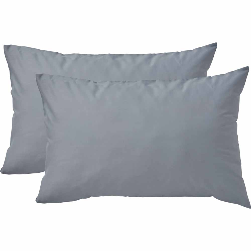 Wilko Blue Fog Housewife Pillowcases 2 Pack Wilko