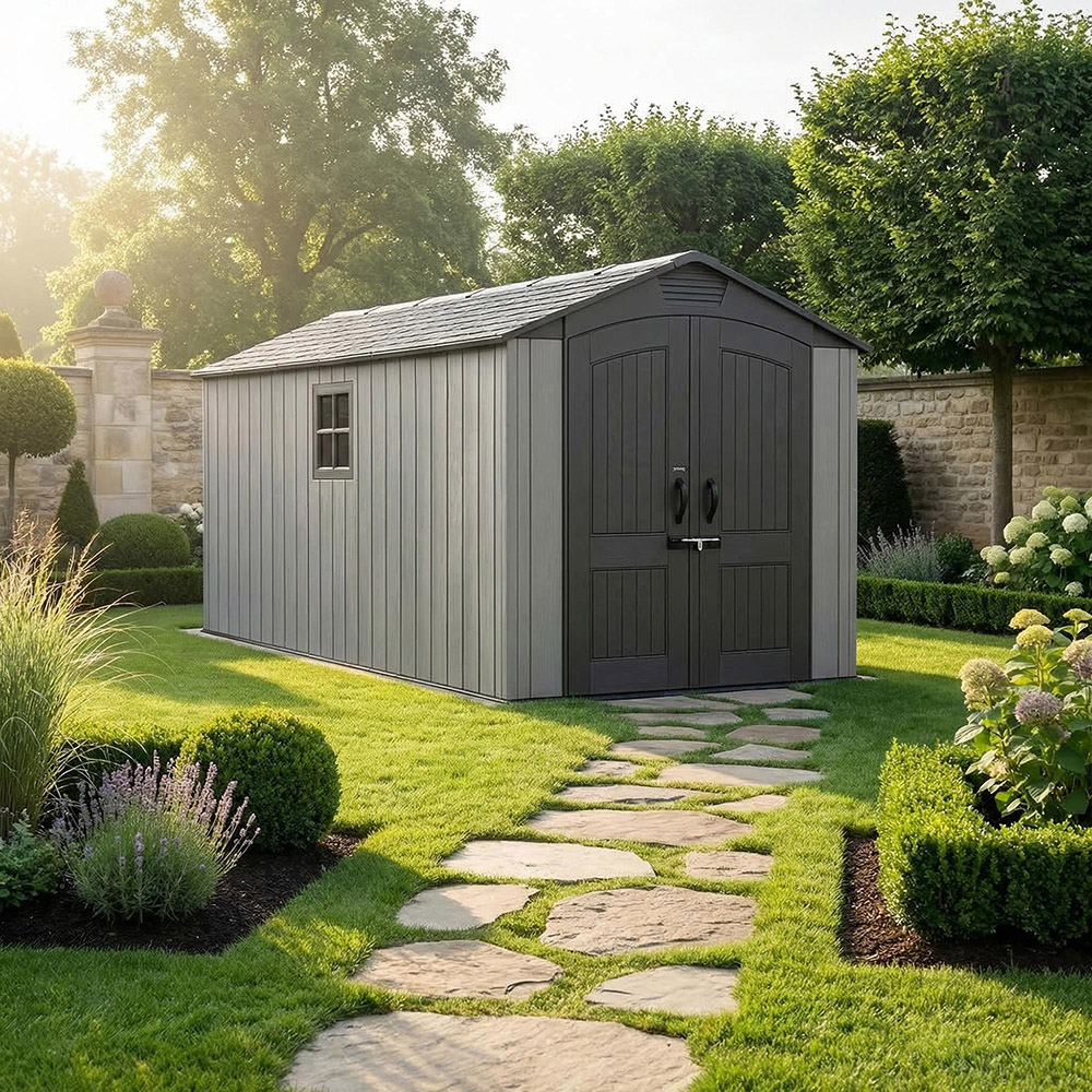 Lifetime Products 7 x 14ft Double Door Garden Storage Shed Image 2