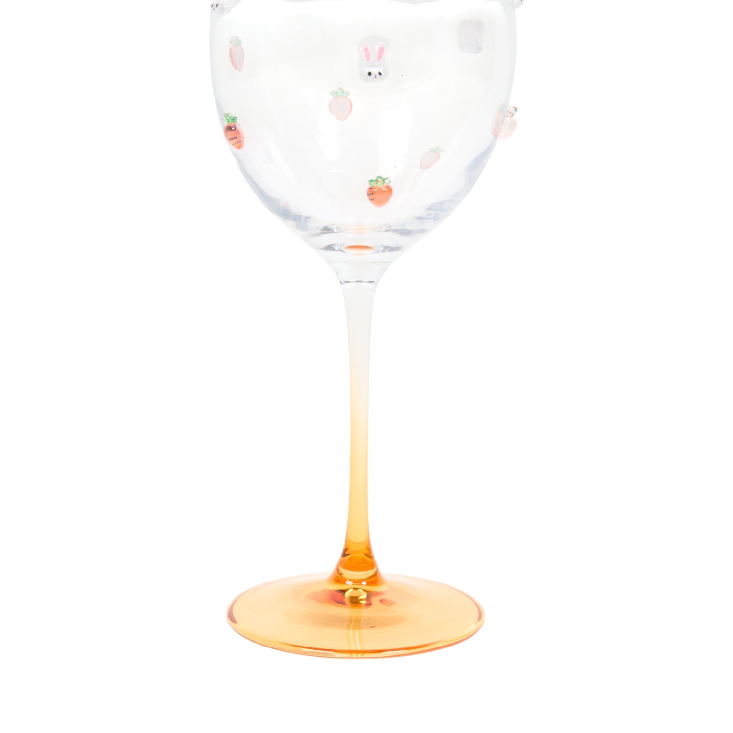 Carrots and Bunnies Easter Wine Glass Orange Image 2