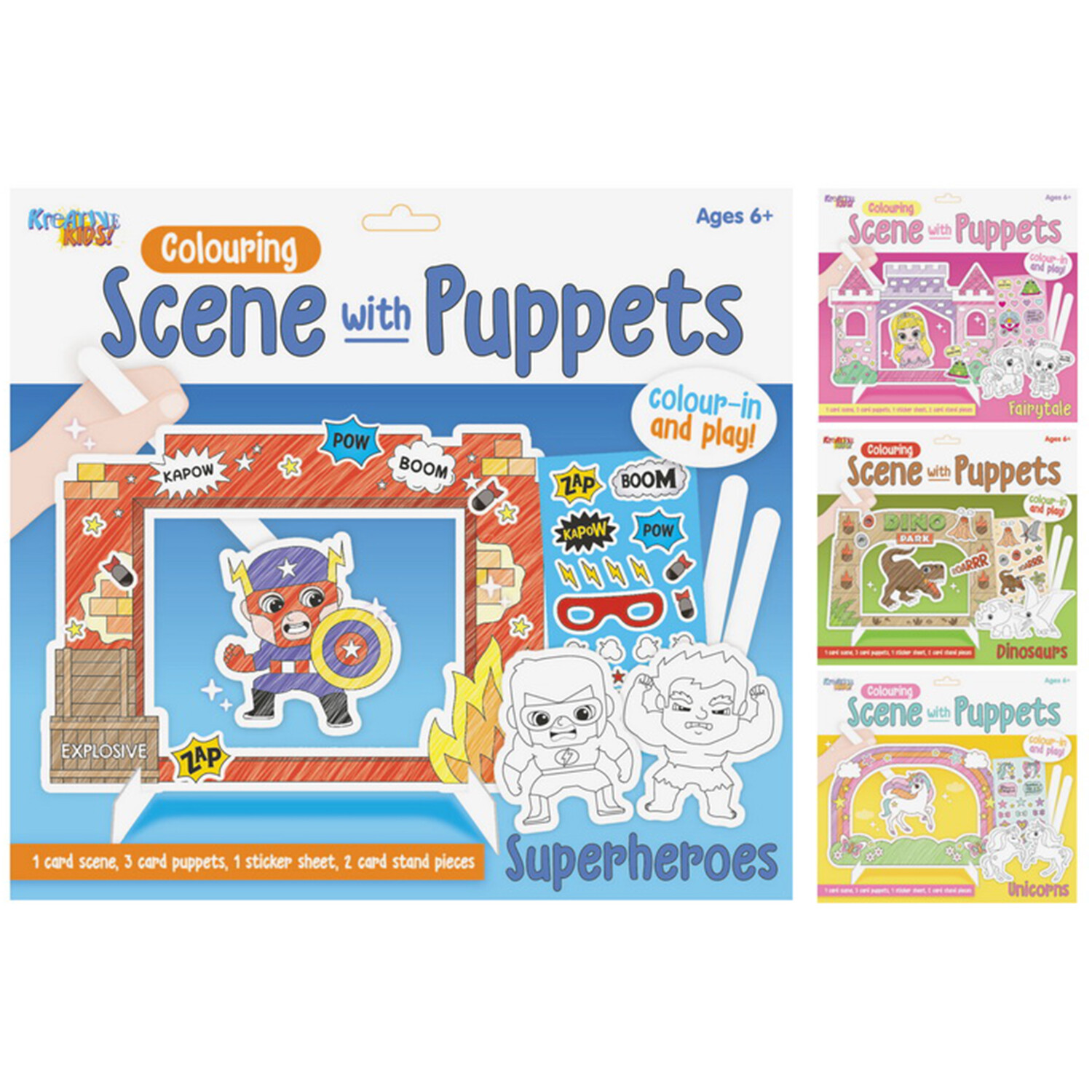 Colouring Scene with Puppets Image