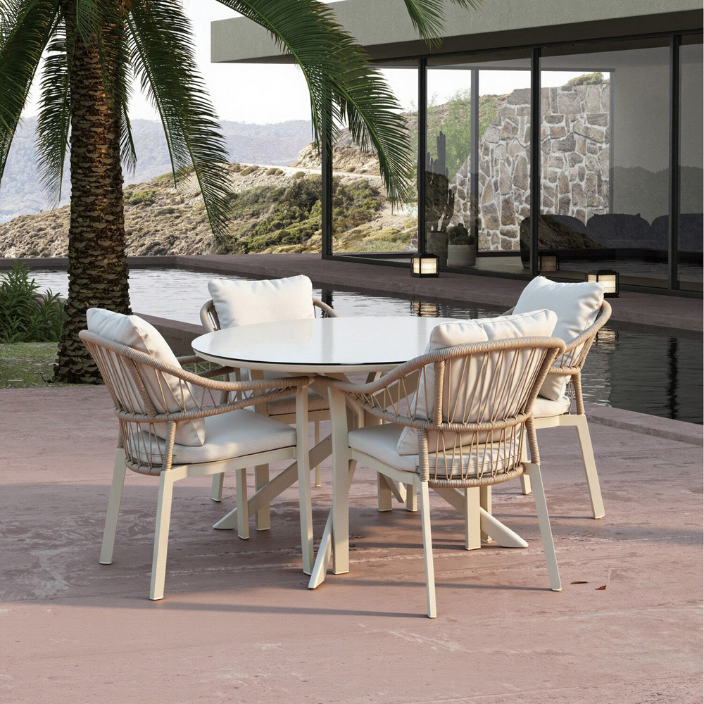 Hampton Dining Table and Chair Set Neutral Image 9