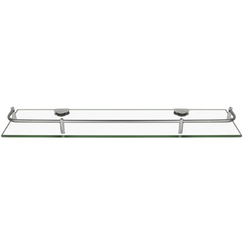Living and Home Single Tier Silver Wall Mounted Bathroom Shelf Image 1
