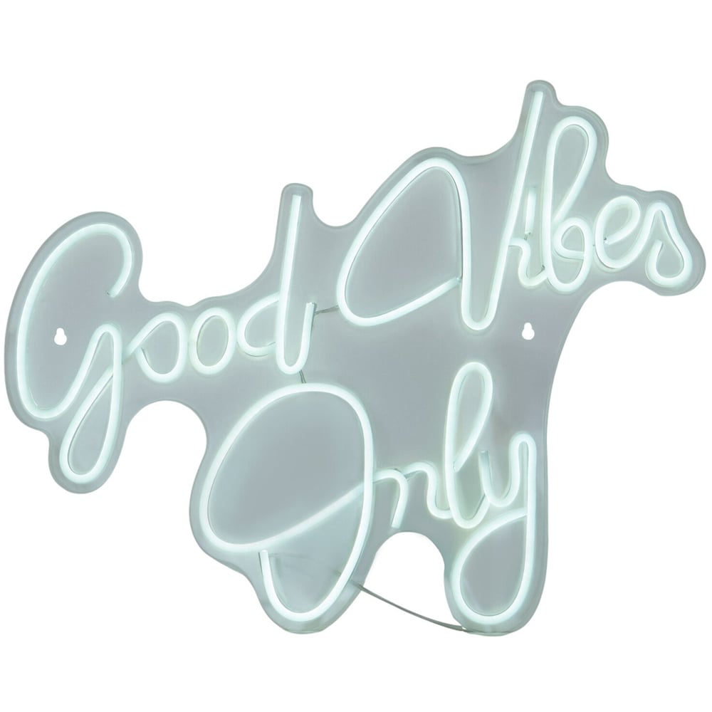 Good Vibes Neon Light Sign - White Image 2