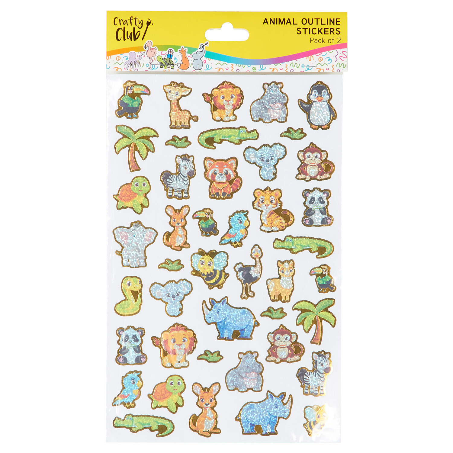 Animal Outline Stickers Multicolour Image 1