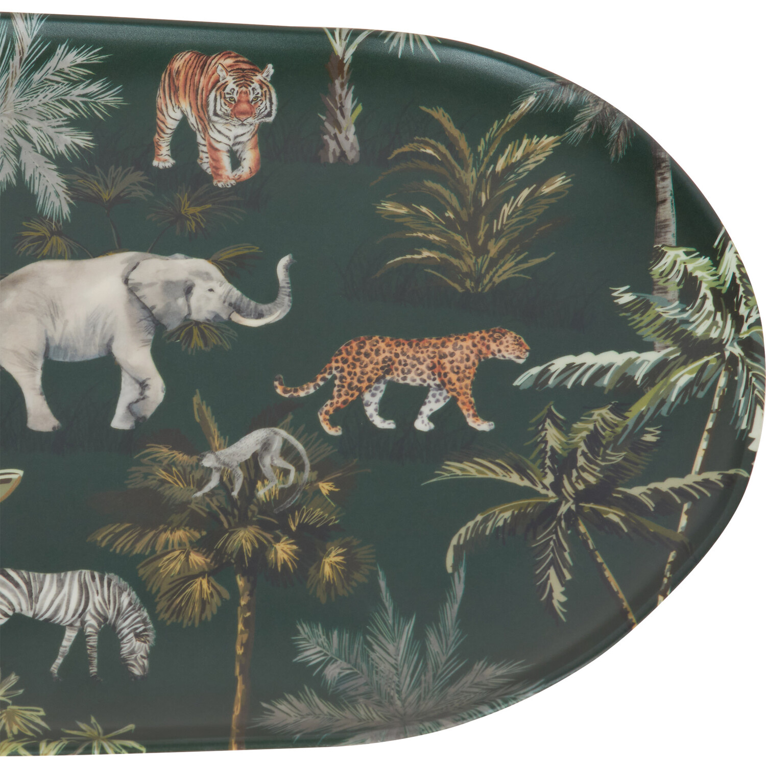 Boho Jungle Serving Platter - Dark Green Image 4