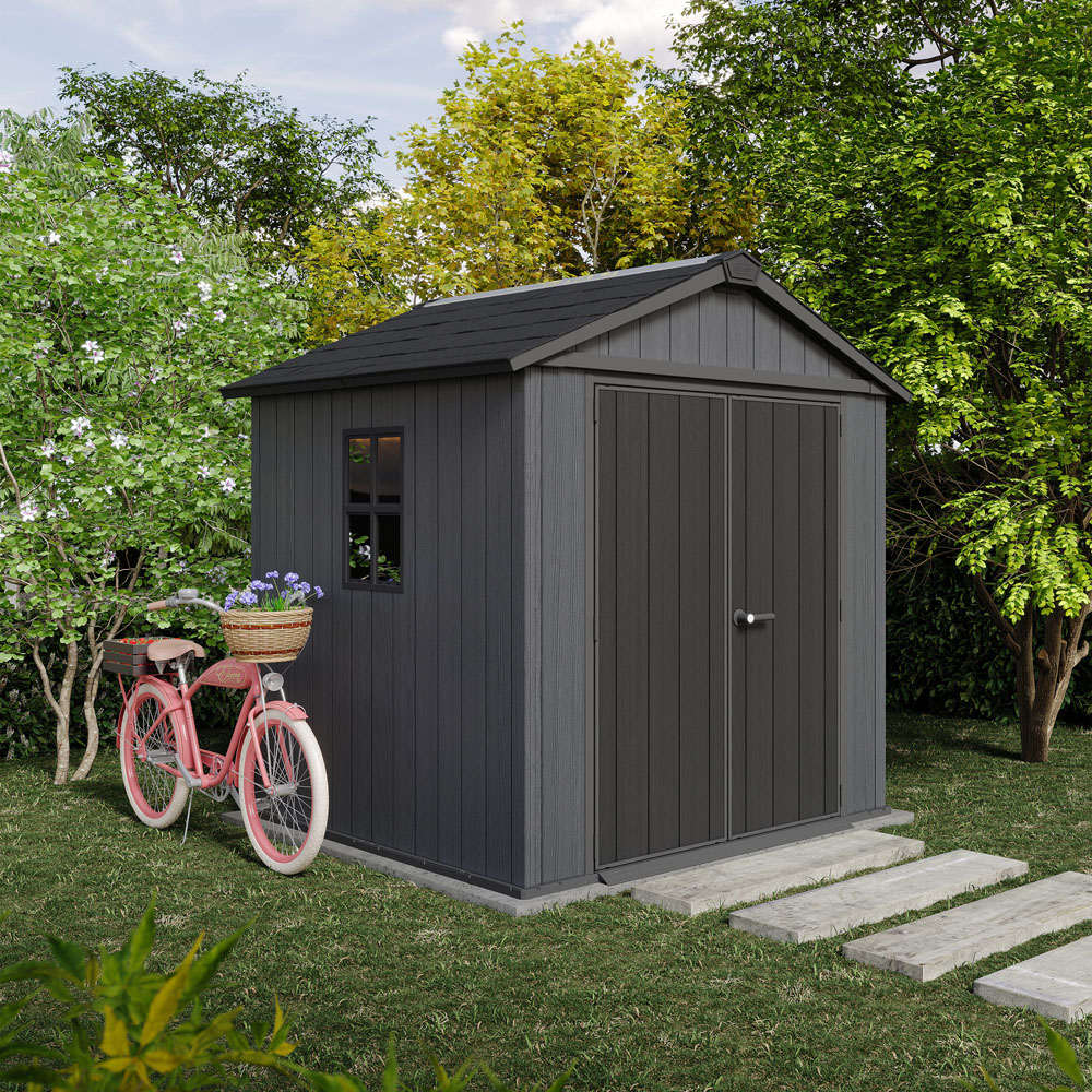 Keter Newton Plus 7 x 7.5ft Grey Steel Double Wall Shed Image 3