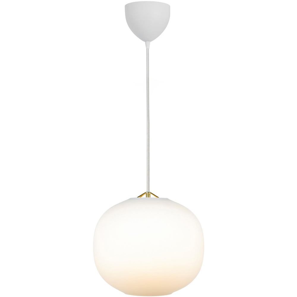 Nordlux Navone E27 Opal White and Brass Pendant Light Image 4