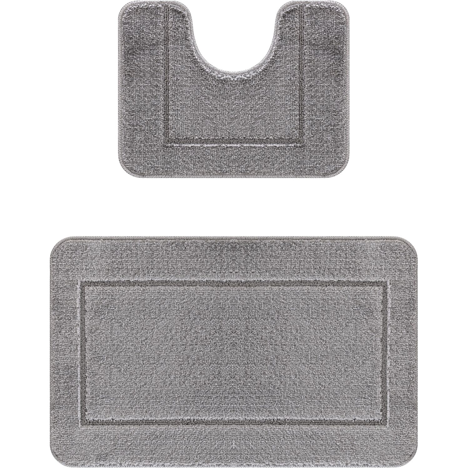 Chelsea 2 Piece Bath Mat Set - Grey Image 1