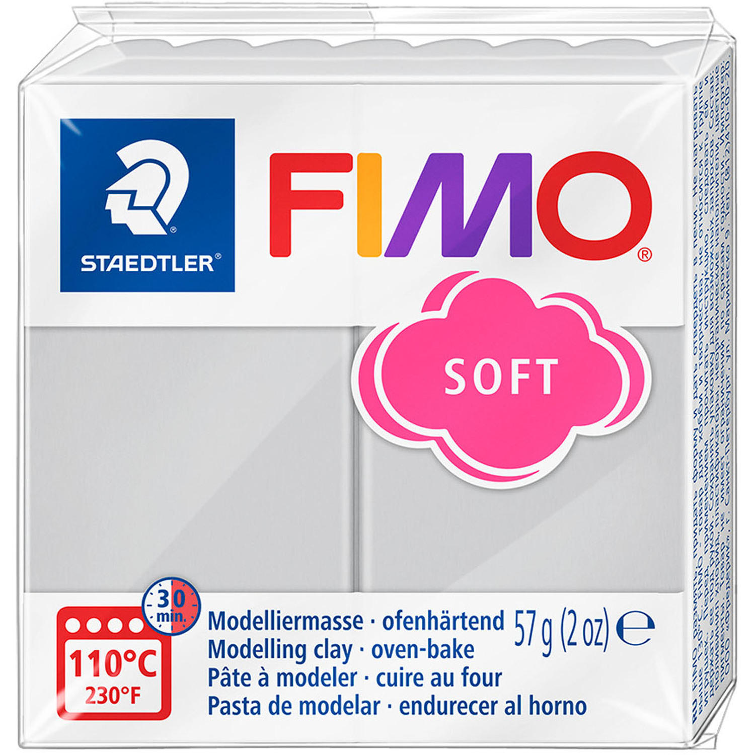 Staedtler FIMO Soft Modelling Clay Block - Dolphin Grey Image 1