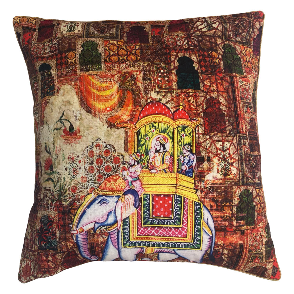 Paoletti Palace Multicolour Printed Cushion Image 1