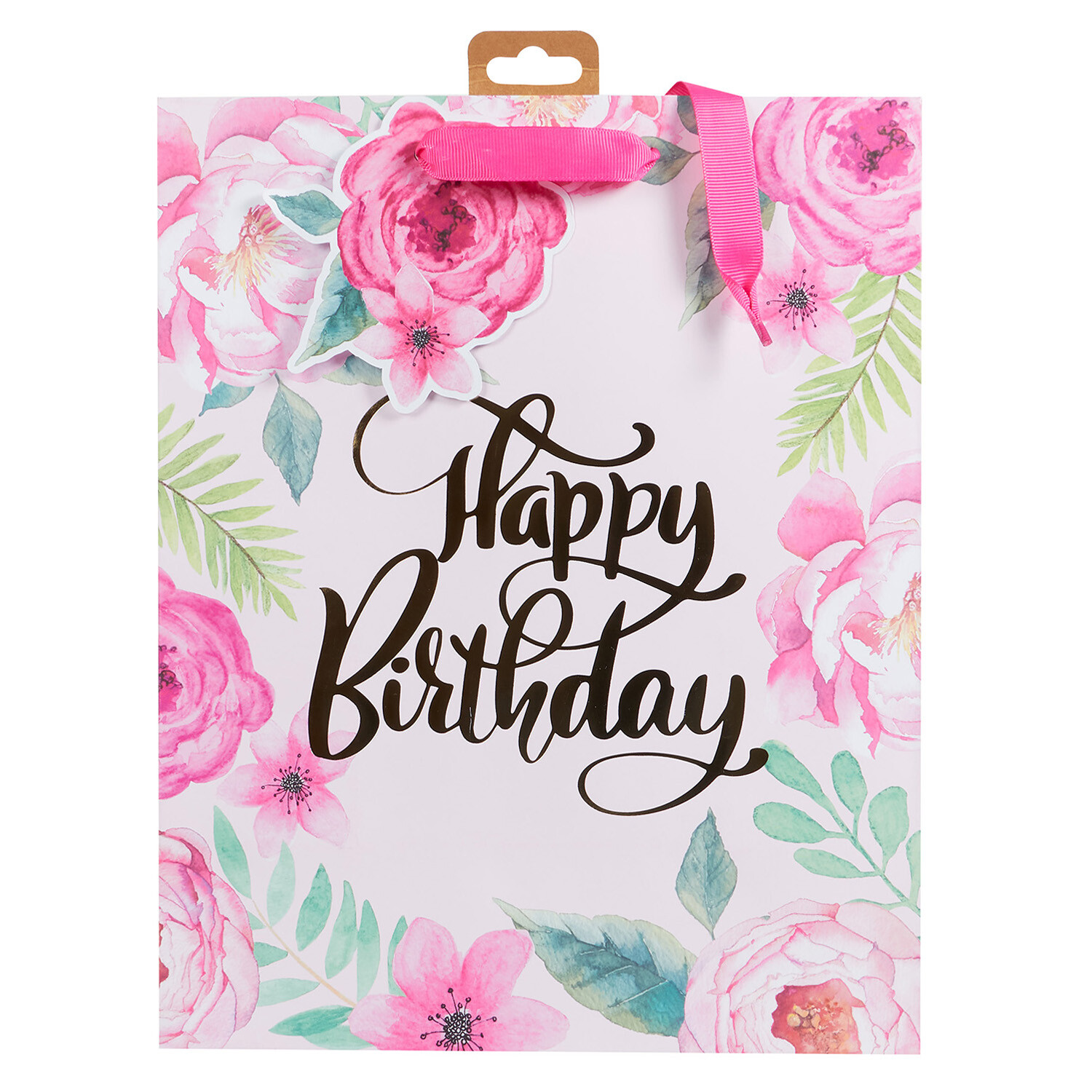 Pack of 2 Floral and Butterfly Large Gift Bags White and Pink Image 4