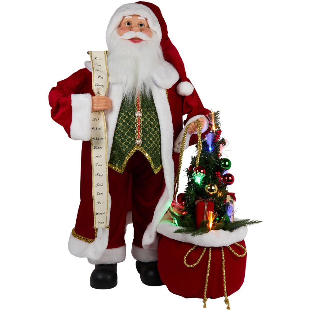 Traditional Santa with Fibre Optic Tree Decoration Image 1