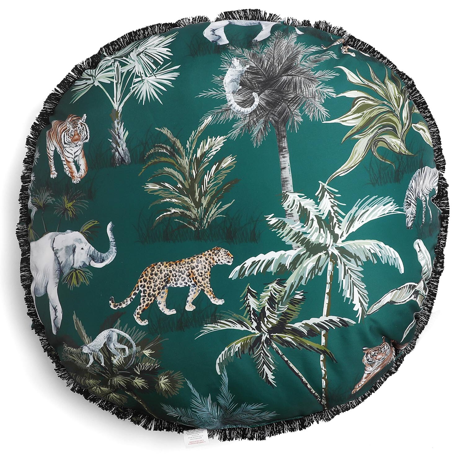 Boho Jungle Outdoor Floor Cushion - Green Image 1