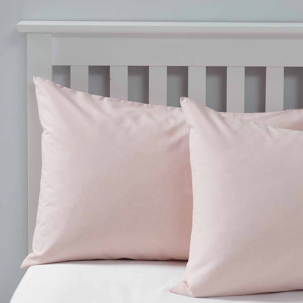 Wilko Easy Care Blush Pink Housewife Pillowcases 2 Pack Wilko