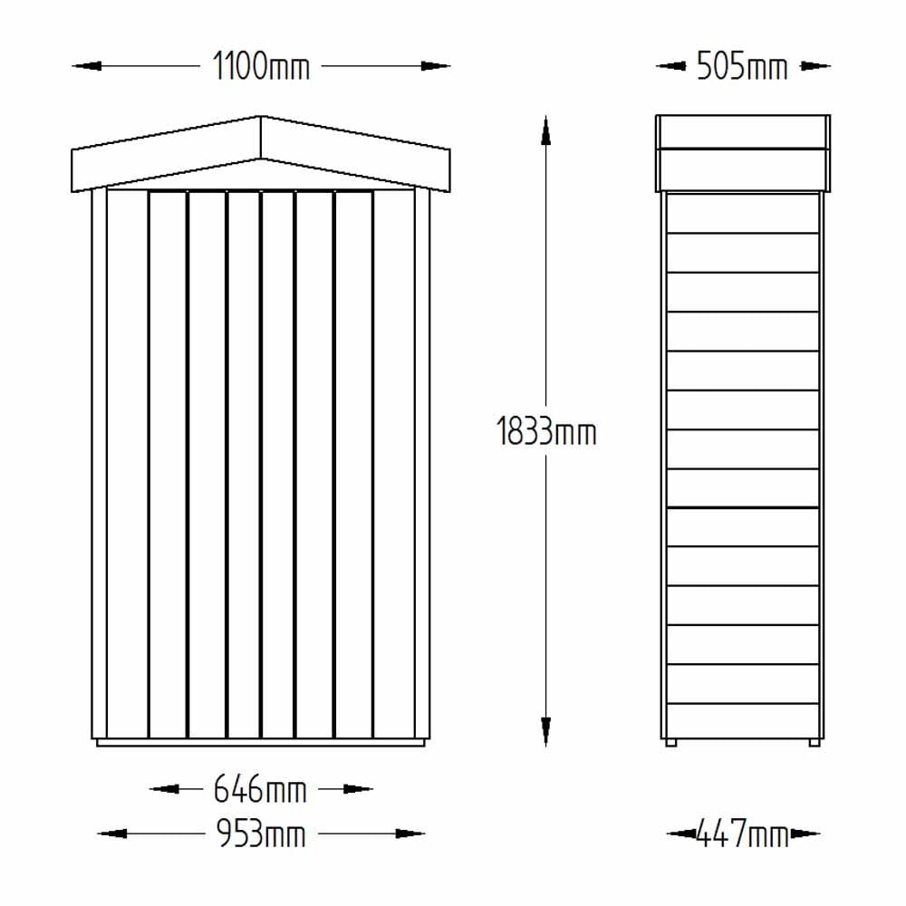 Forest Garden 3 x 6ft Double Door Tall Pressure Treated Apex Garden Store Image 2