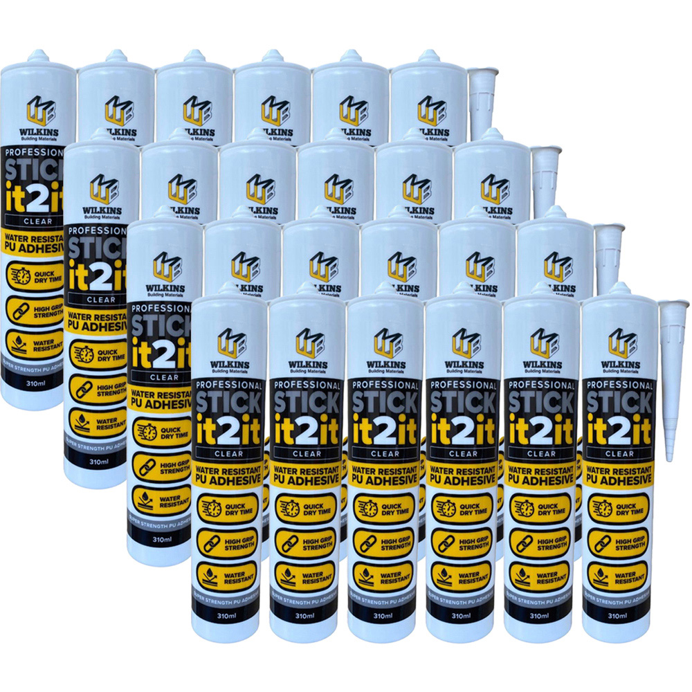 Professional Stick it2it Clear Water Resistant PU Adhesive 24 Pack Image 1