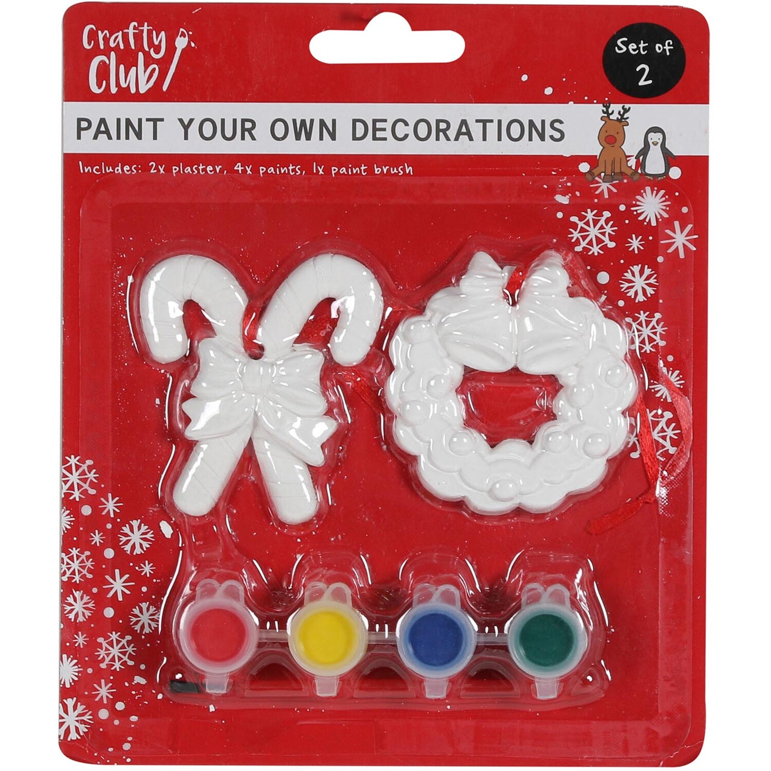 Crafty Club Set of Two Paint Your Own Christmas Decorations Image 2