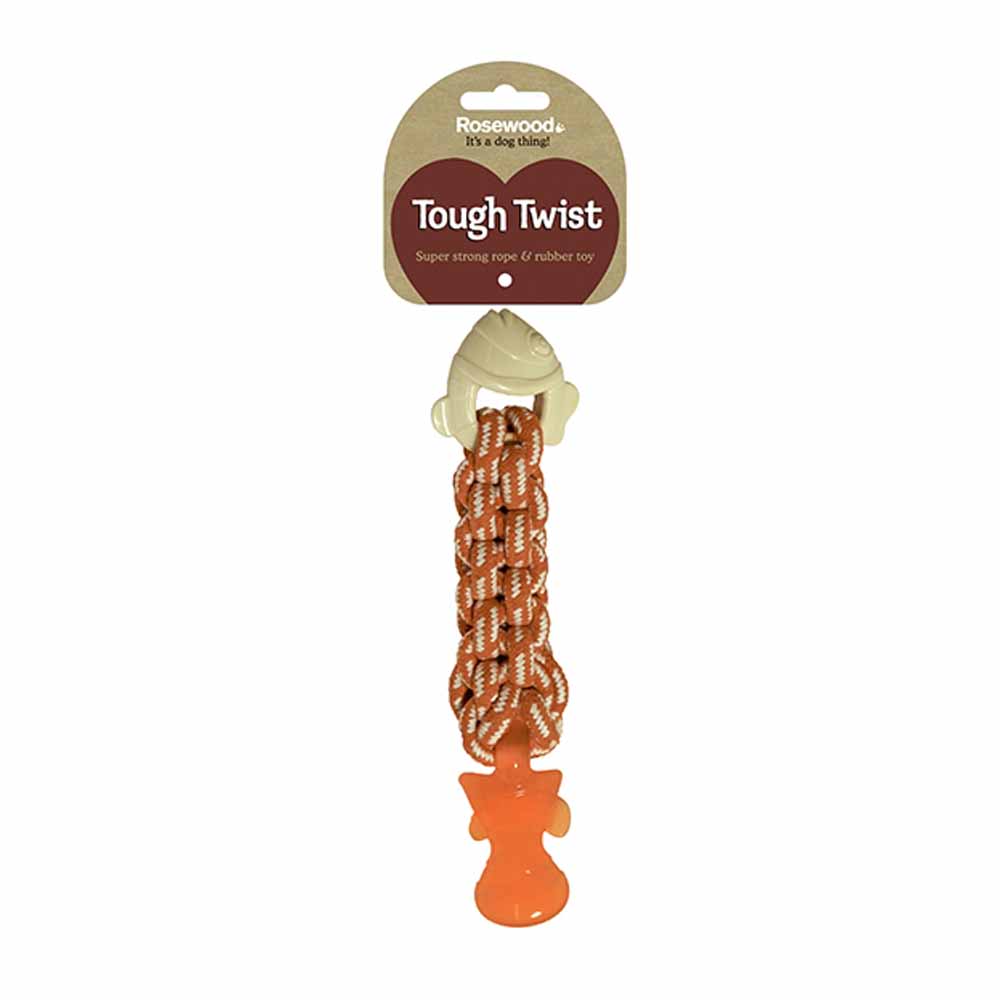 Rosewood Tough Twist Textured Fish Dog Toy Image 2