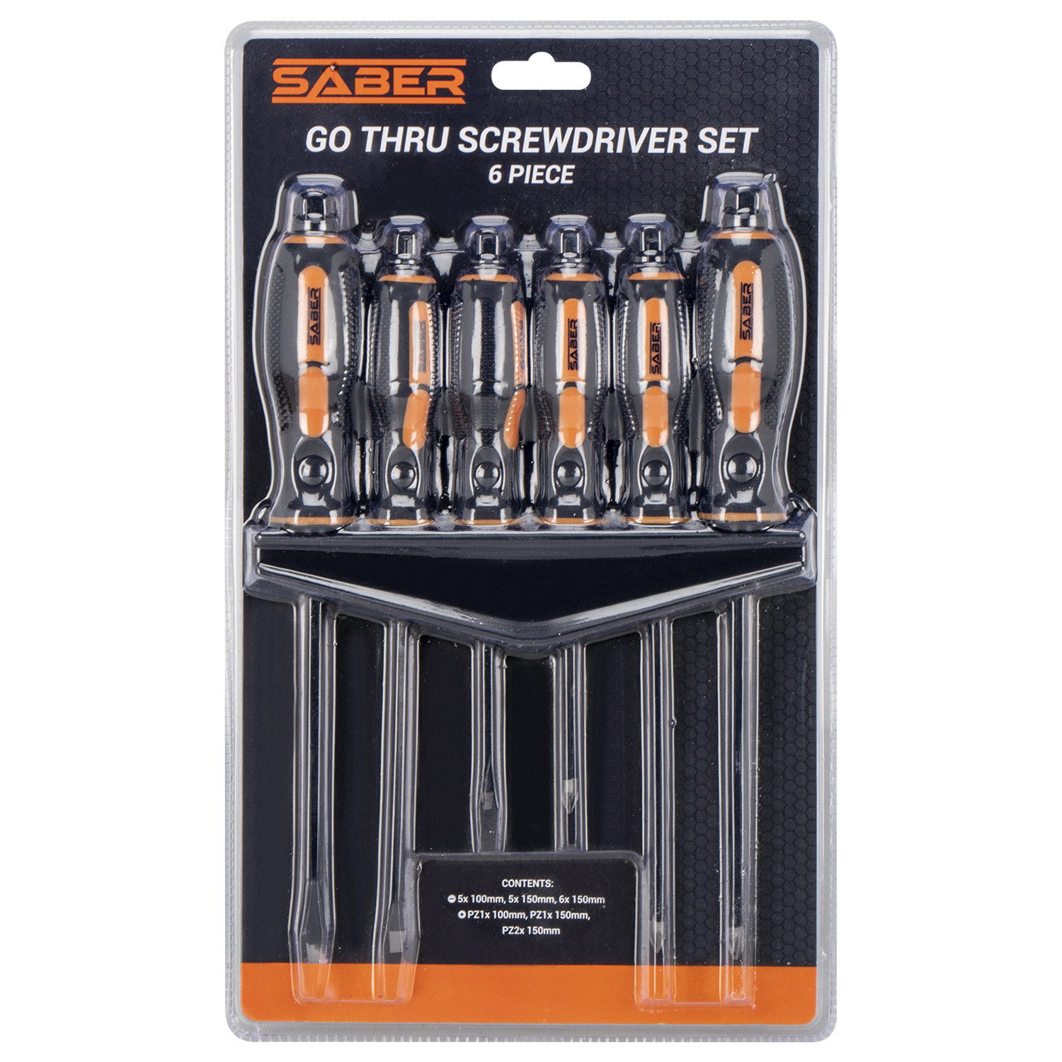 Saber 6 Piece Go Thru Screwdriver Set Image