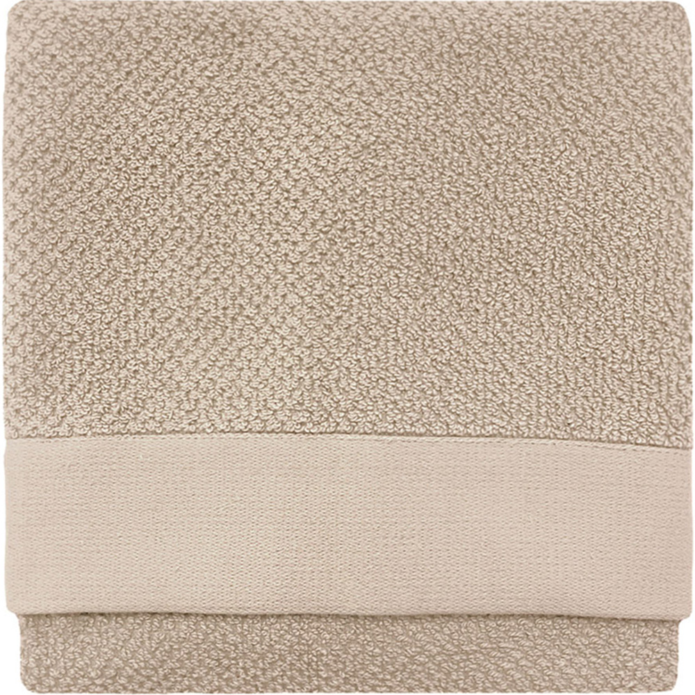furn. Textured Cotton Warm Cream Bath Sheet Image 1