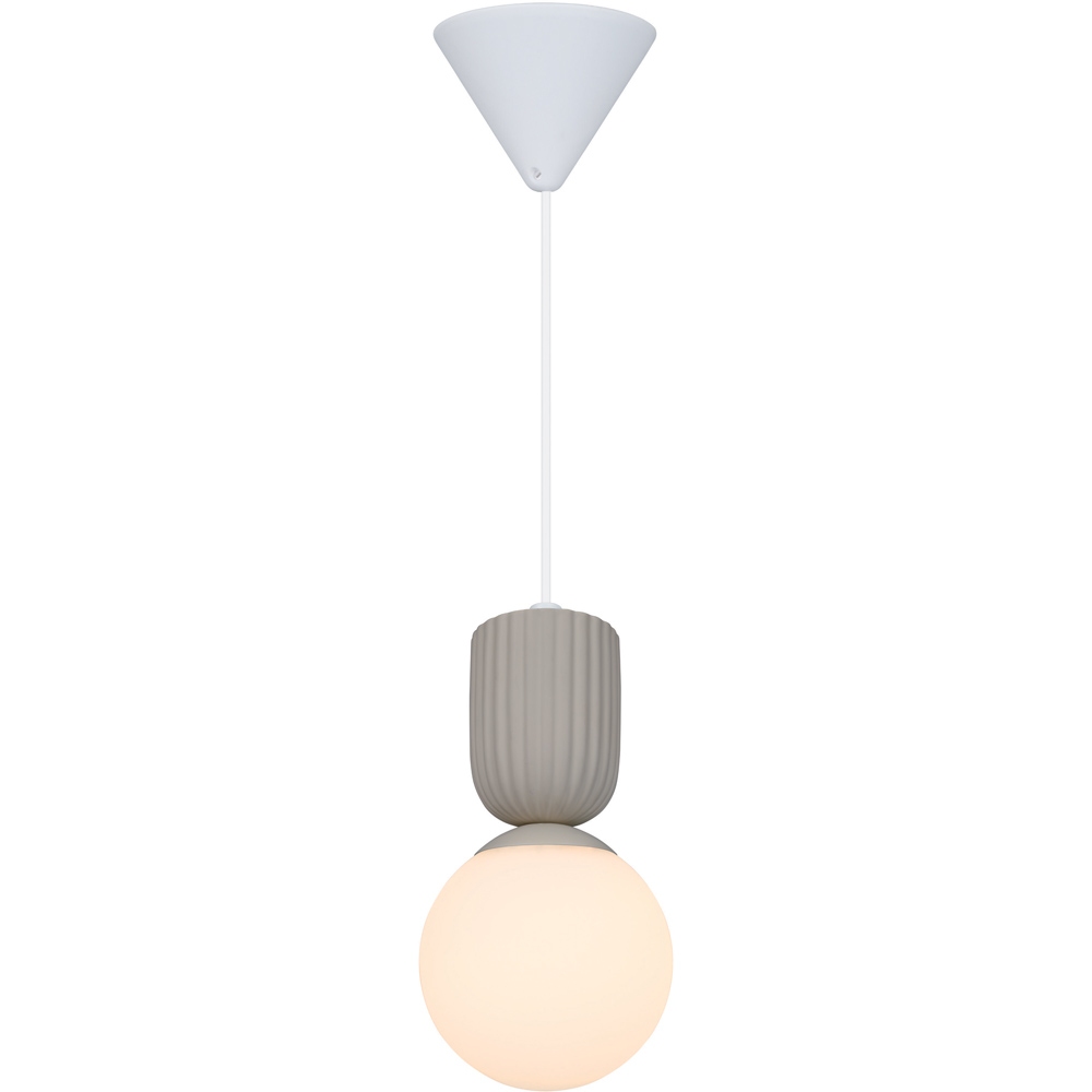 Nordlux Sadie Beige Opal Glass Dome Rippled Pendant Light Image 5