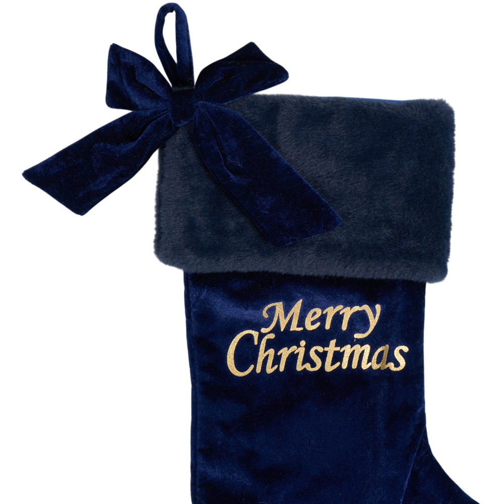 Merry Christmas Bow Ribbon Stocking Image 4