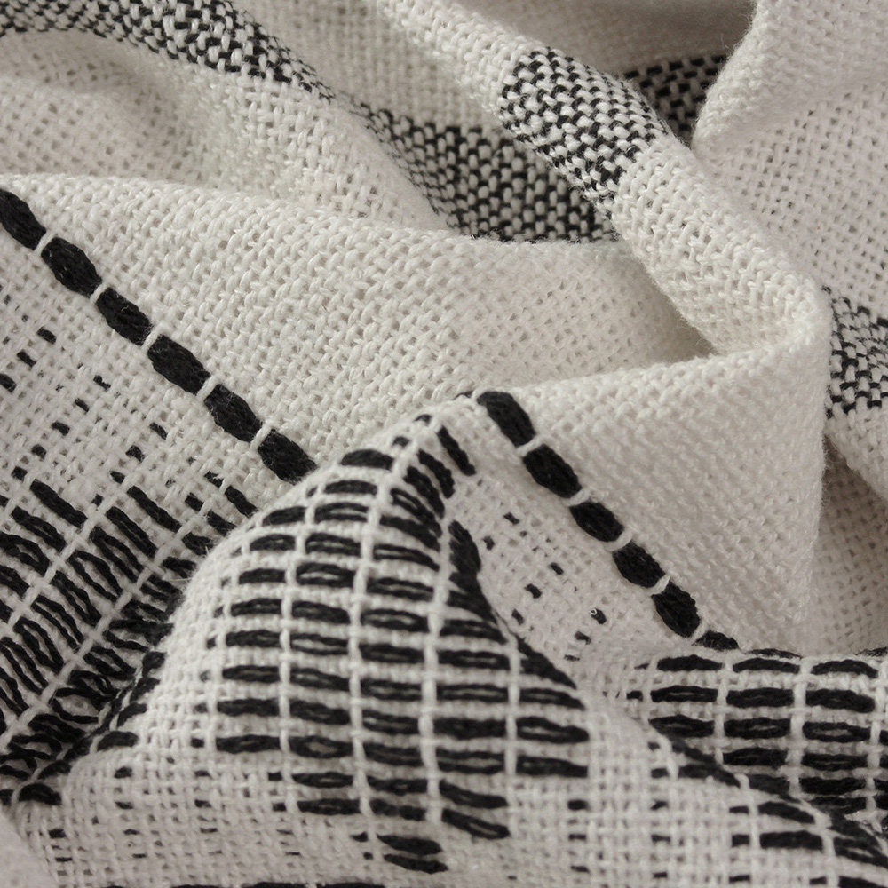 furn. Pangea Black Tasselled Throw 125 x 150cm Image 3