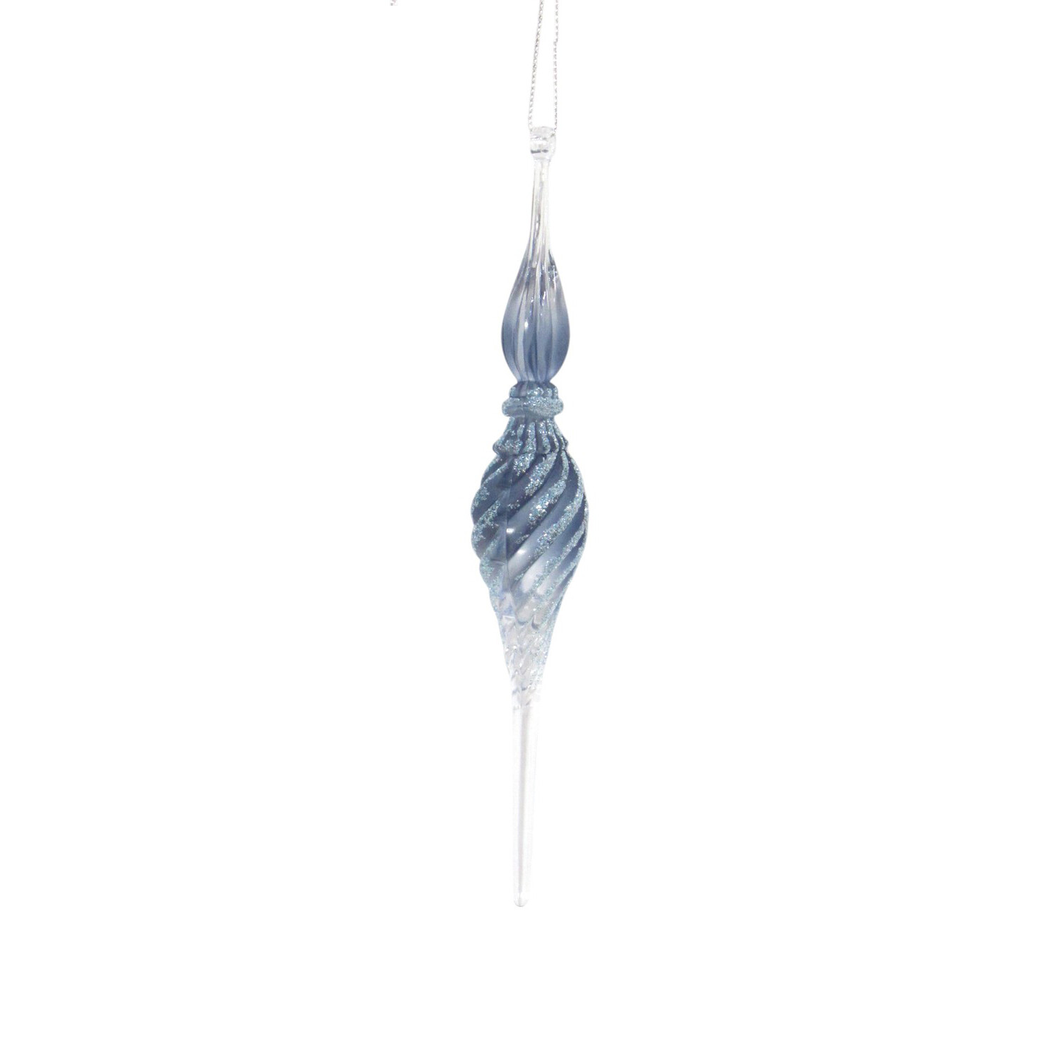 Frosted Blue Icicle Hanging Decoration Image 5
