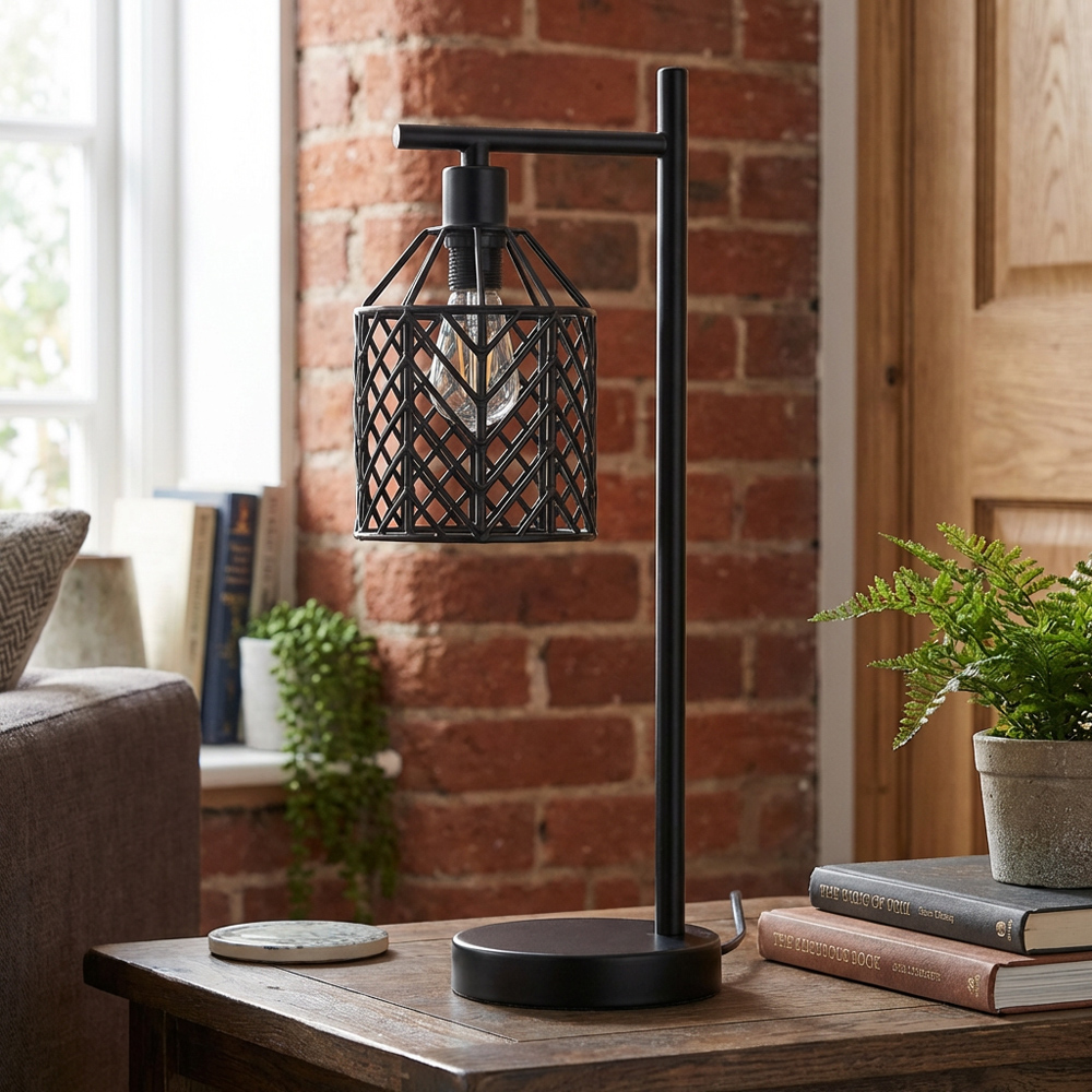 Industrial Weaved Table Lamp Image 6