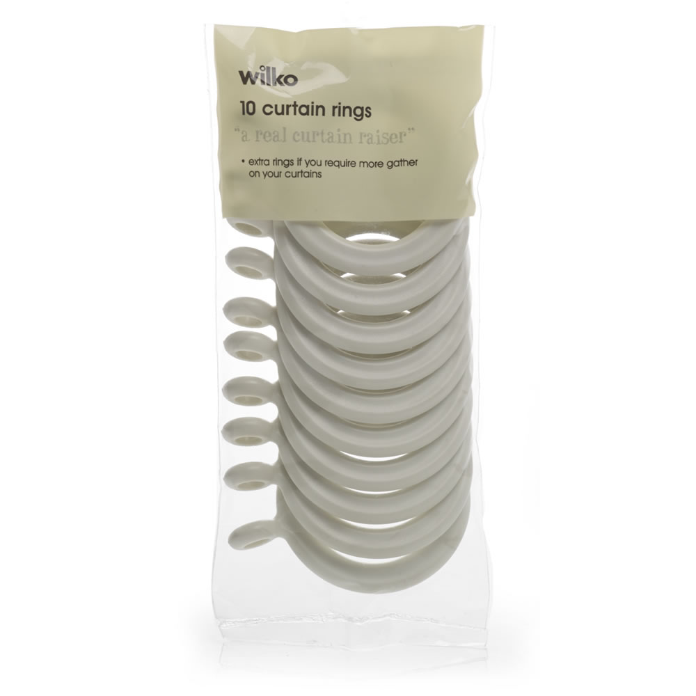 Wilko Firenze 10 pack 19mm Cream Curtain Rings Image