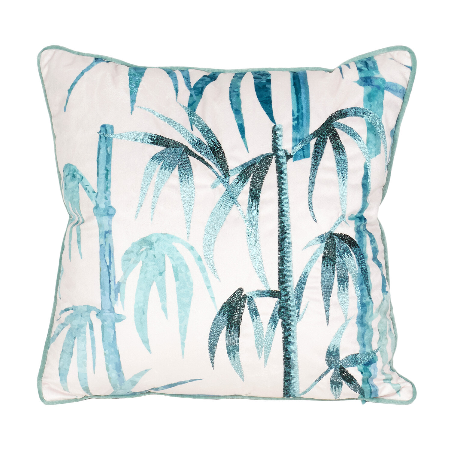 Oriental Bamboo Embroidered Cushion Image 1