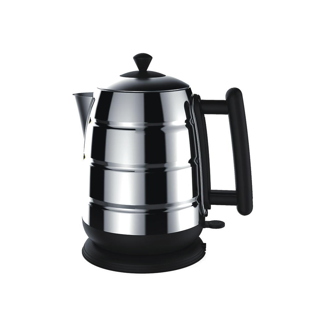 Wilko Kettle Ribbed Deisgn Silver 1.7L Wilko