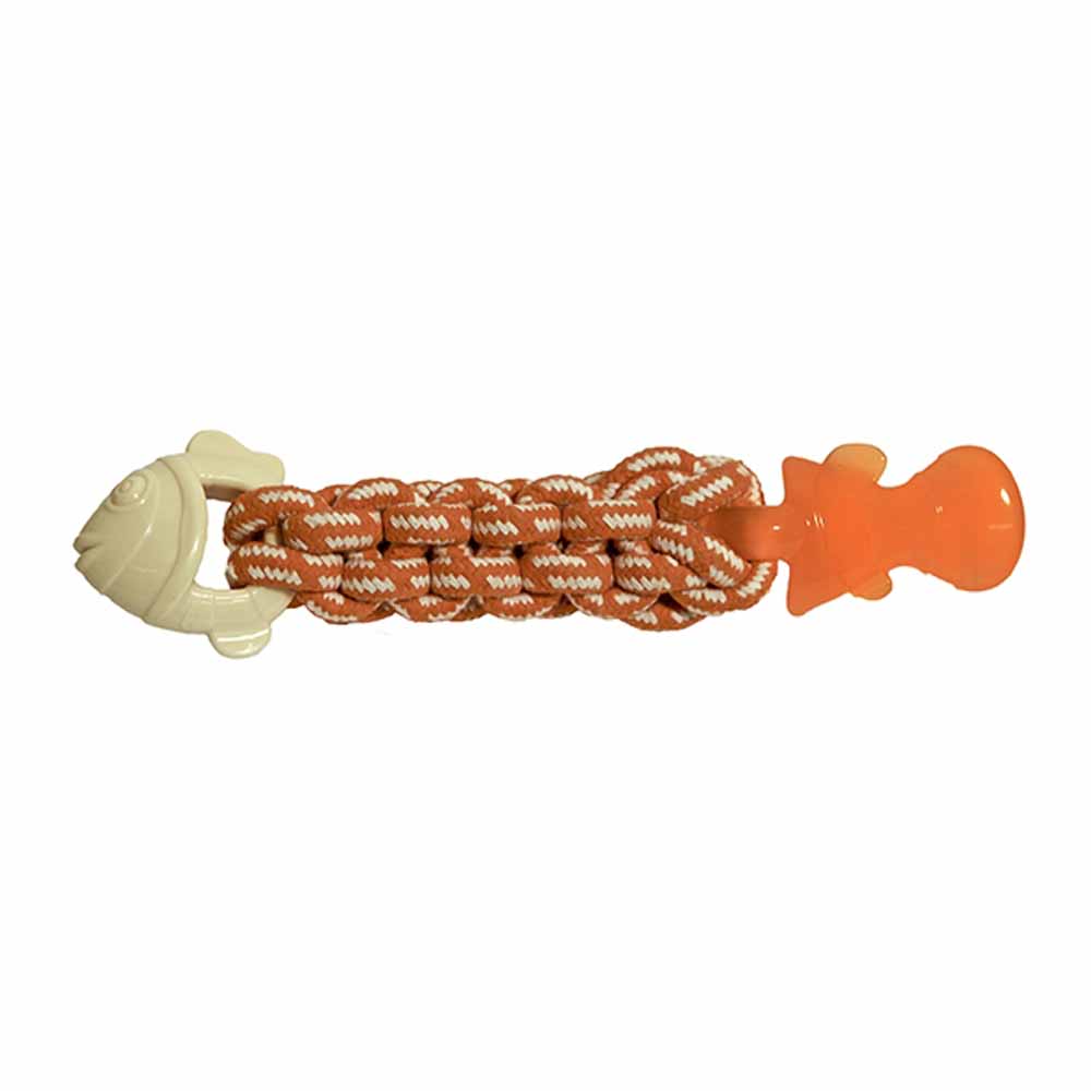 Rosewood Tough Twist Textured Fish Dog Toy Image 1