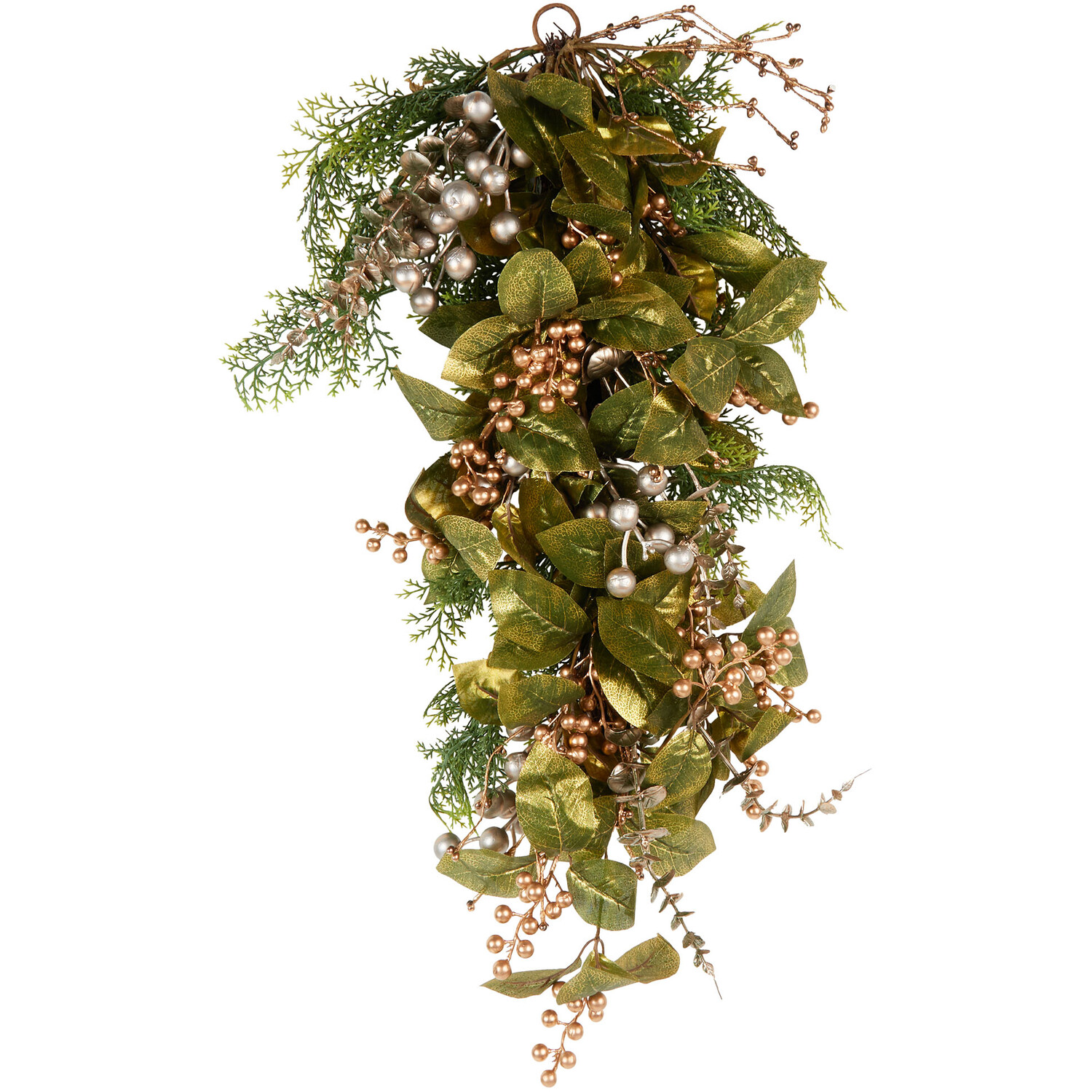 Gold Foiled Leaf Doordrop - Green Image 1