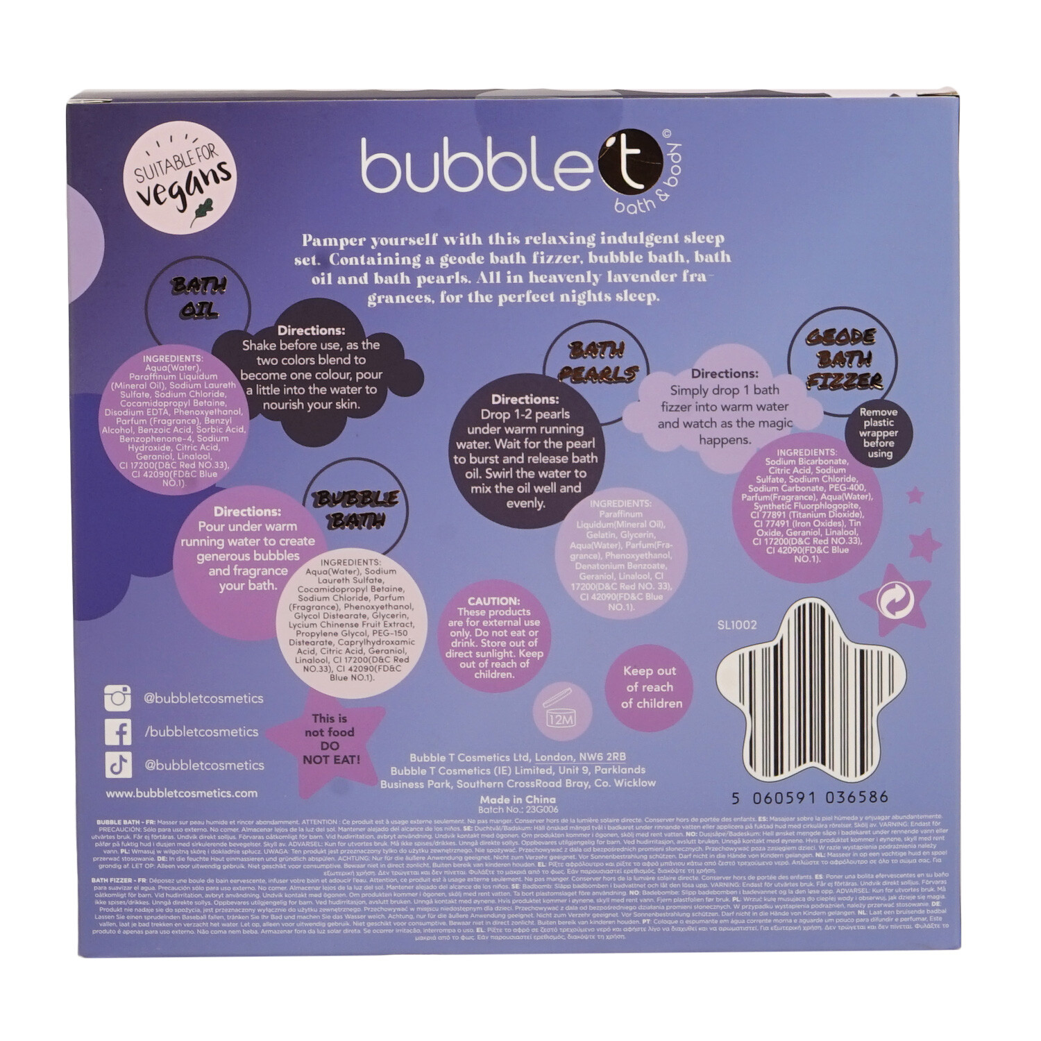Bubble T Nightea Night Gift Set - Purple Image 2