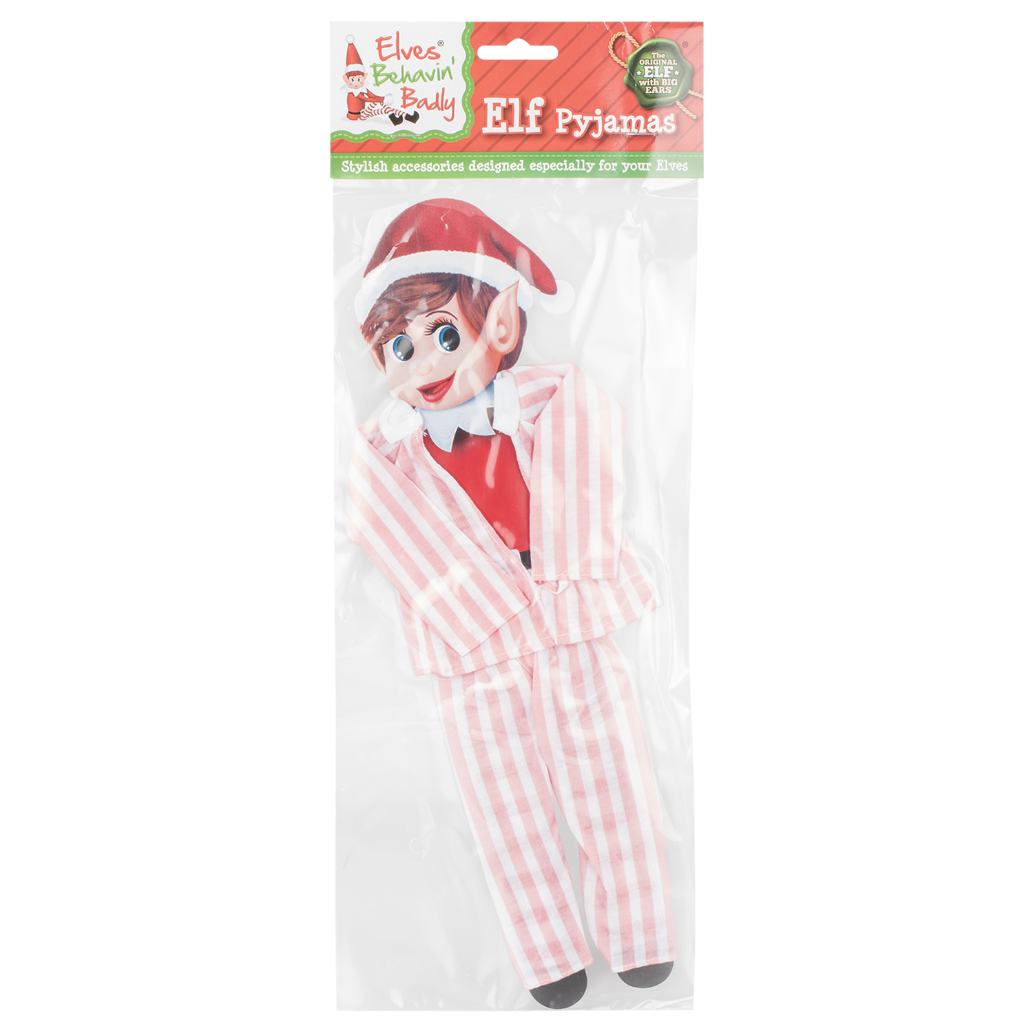 Single Elves Behavin' Badly Striped Elf Pyjamas in Assorted styles Image 2