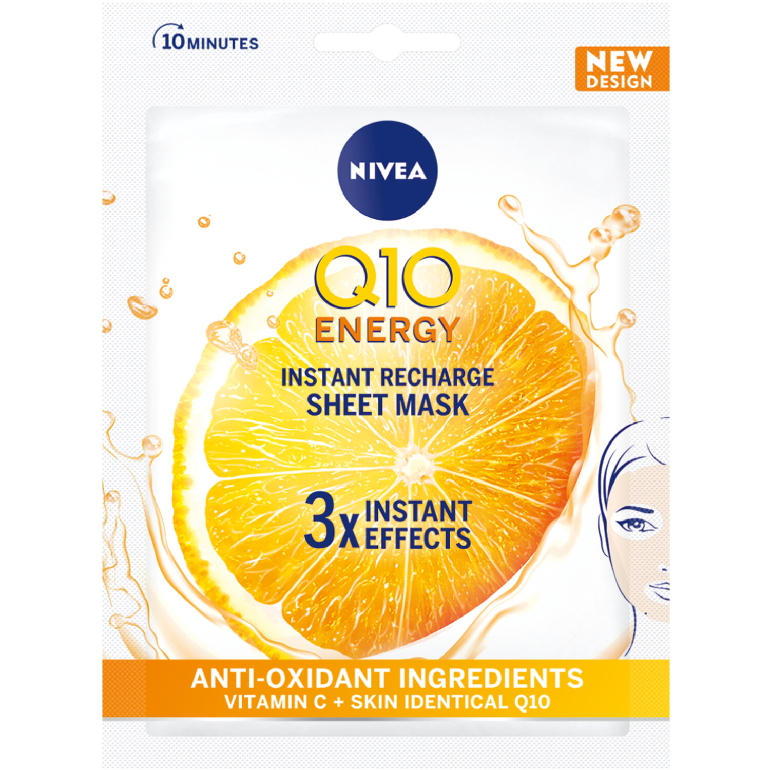 Nivea Q10 Energy Instant Recharge Sheet Mask - White Image