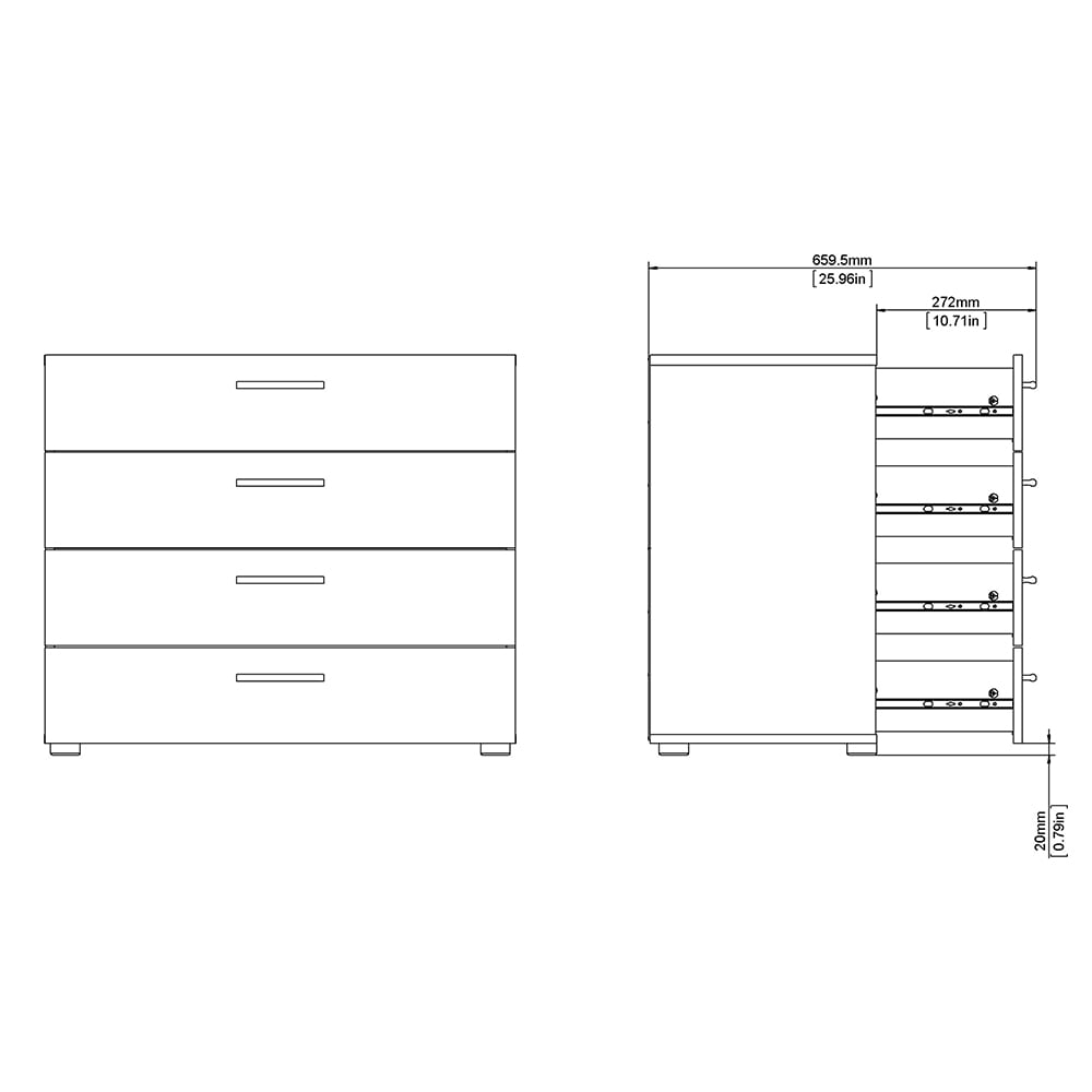 Florence 4 Drawer Black Chest of Drawers Image 8