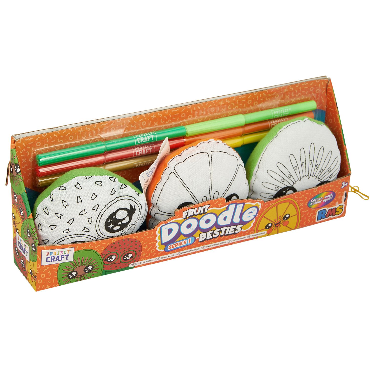 Pack of 3 Fruits or Monsters Doodle Buddies - White Image 7