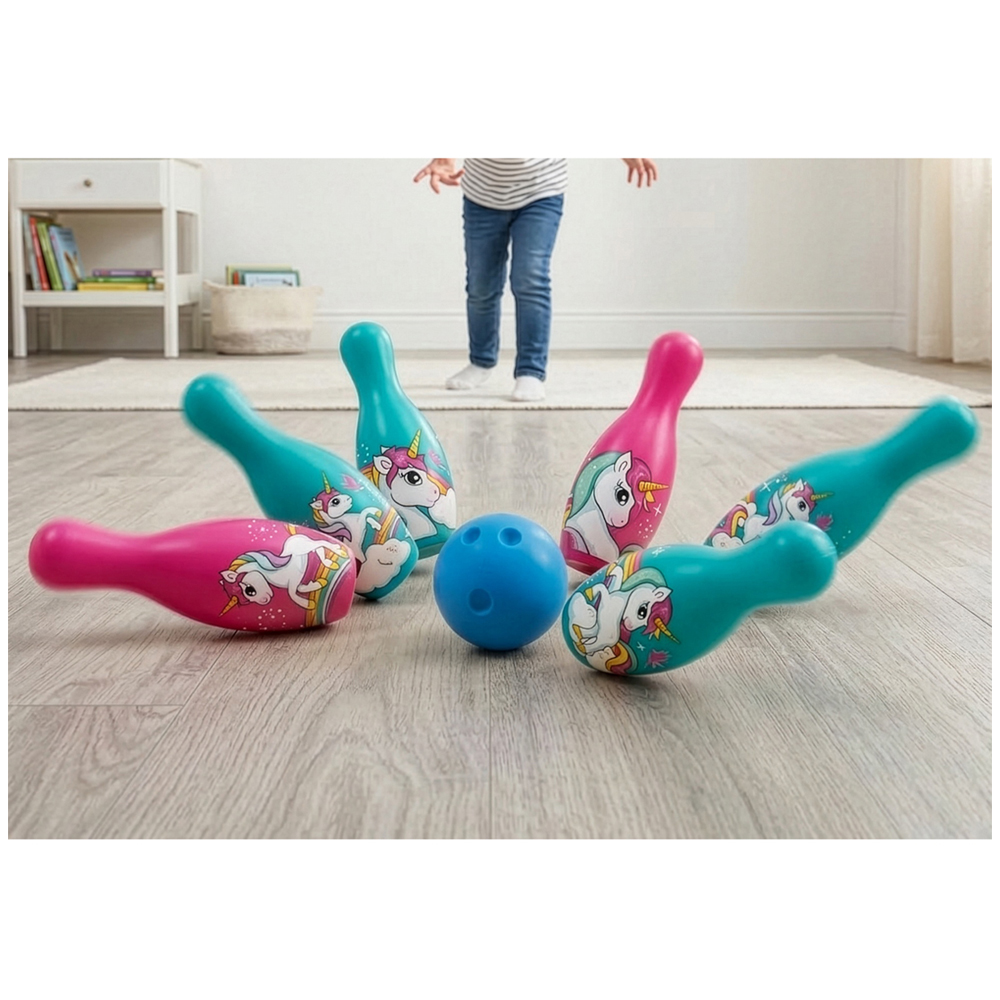 Mondo Kids Multicolour Unicorn Indoor and Outdoor Bowling Game Set Image 2